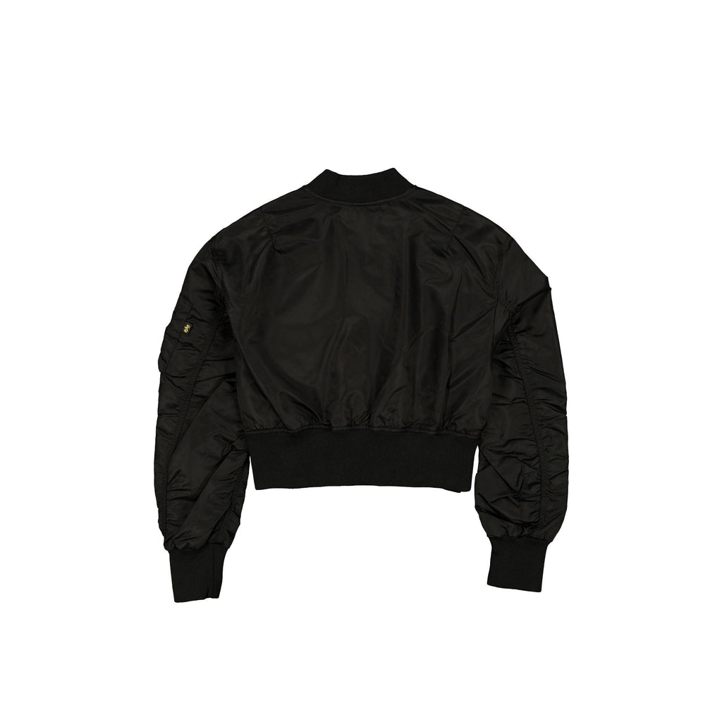 Alpha Industries x Buffalo Bills Black and Gold Women's Cropped L-2B Bomber Jacket